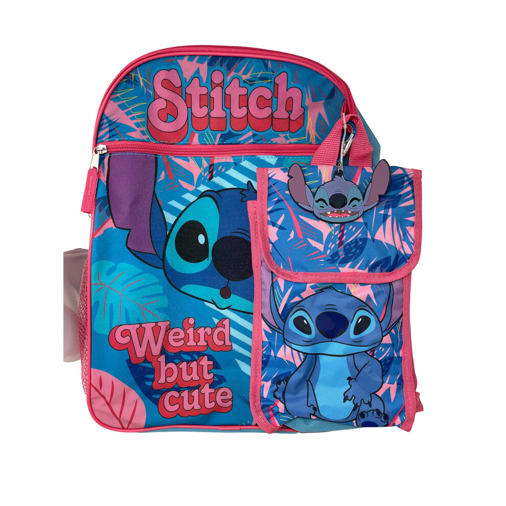 Disney Lilo & Stitch 5-Piece 16 Inches Backpack Set for school- Weird