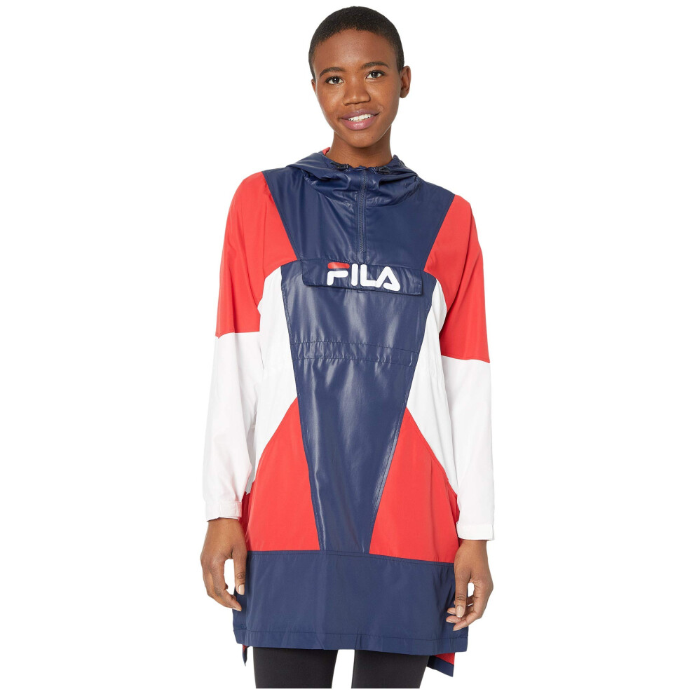 Fila Women's Harlow Anorak Peacoat/Chinese Red/White M