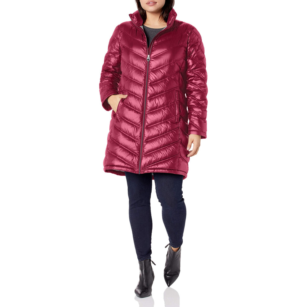 Calvin Klein Women's Chevron Quilted Packable Down Jacket (Standard an