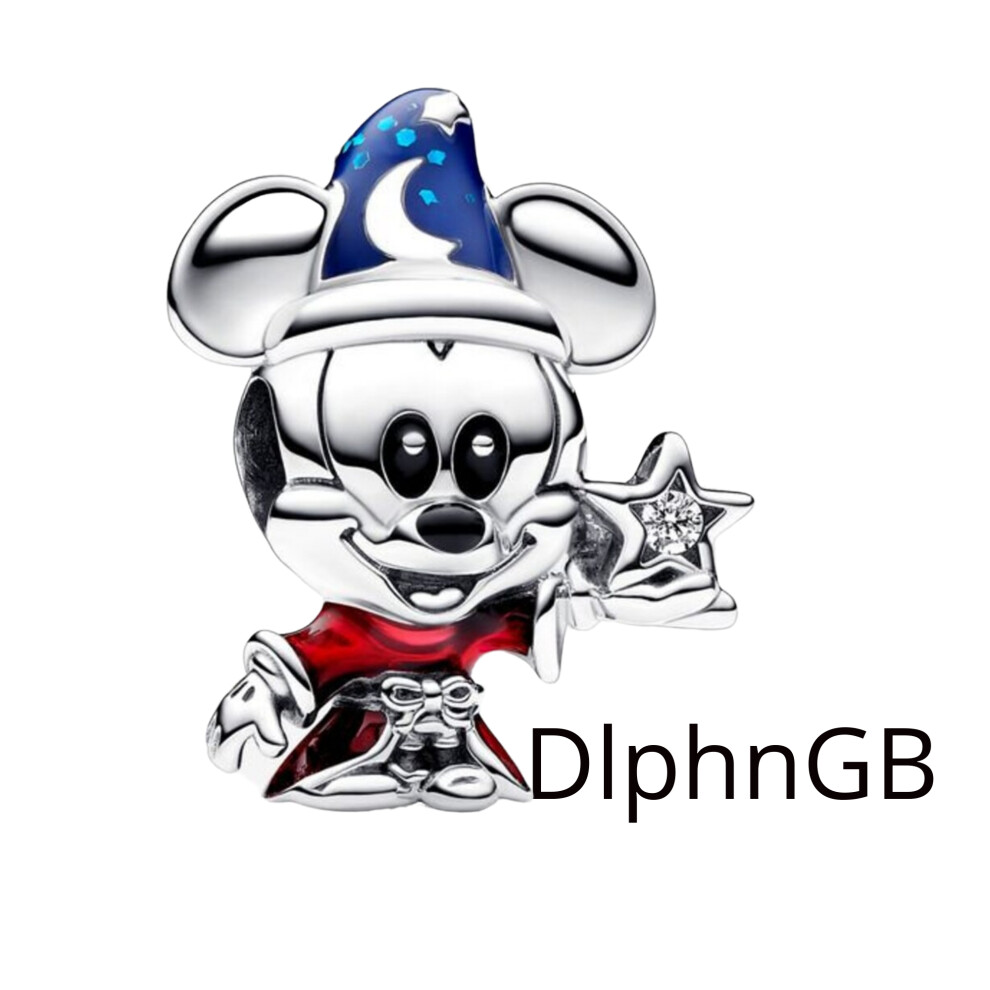 (Disney Sorcerer Apprentice Mickey Charm) Sterling silver charm for pandora bracelet 925
