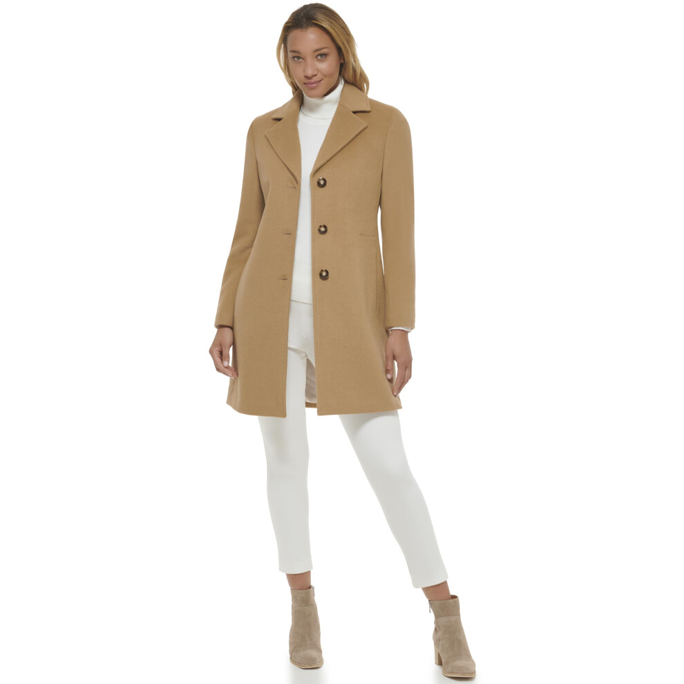 Calvin Klein Women's Classic Cashmere Wool Blend Coat  CAMEL  16