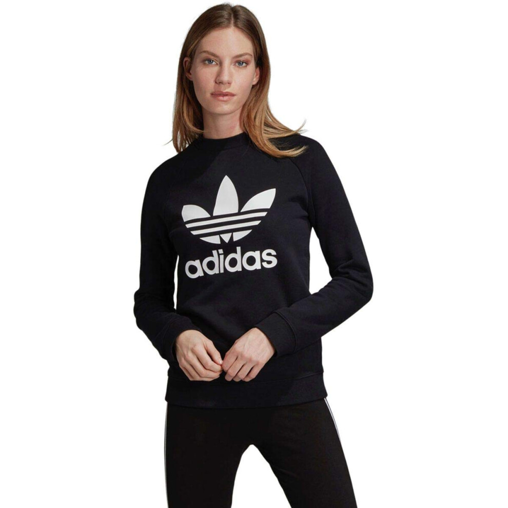 adidas Originals Women's Trefoil Crewneck Sweatshirt  Black  Medium