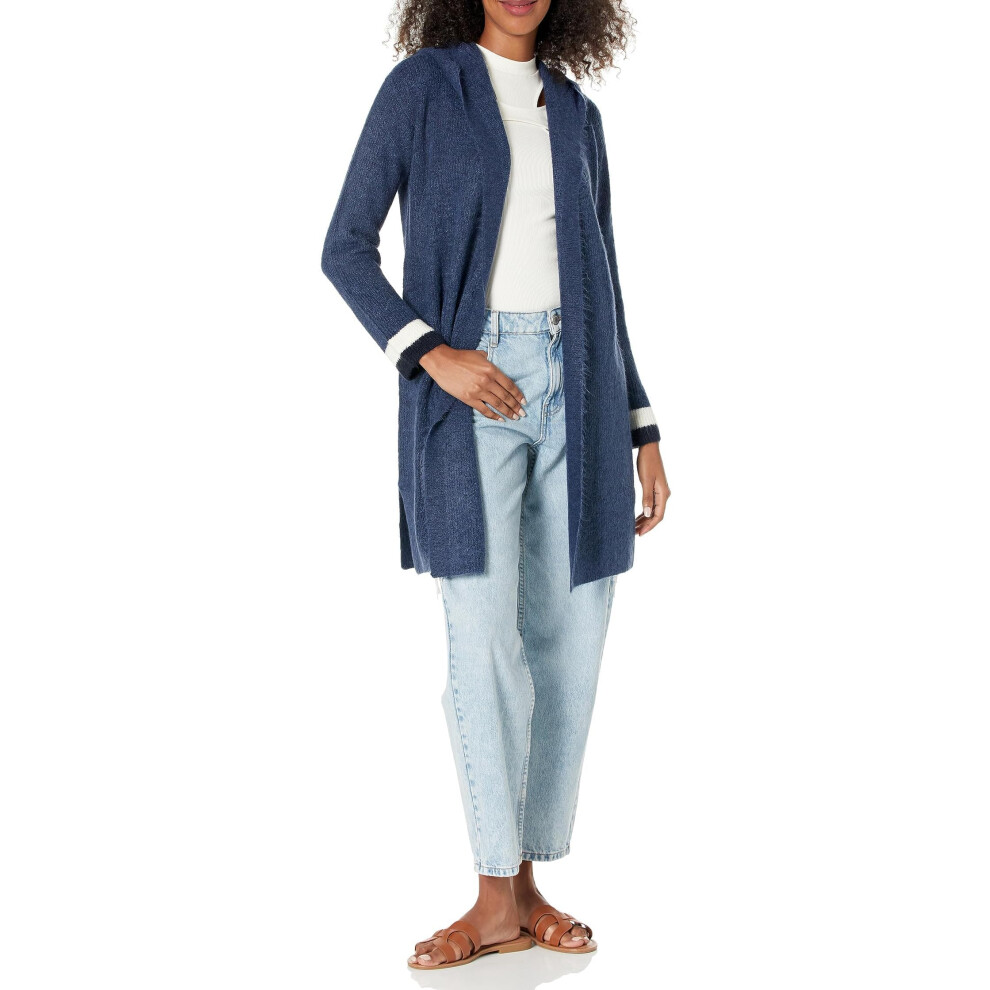 Tommy Hilfiger Women's Hood Kimono Cardigan Sweater  Denim Heather Mul