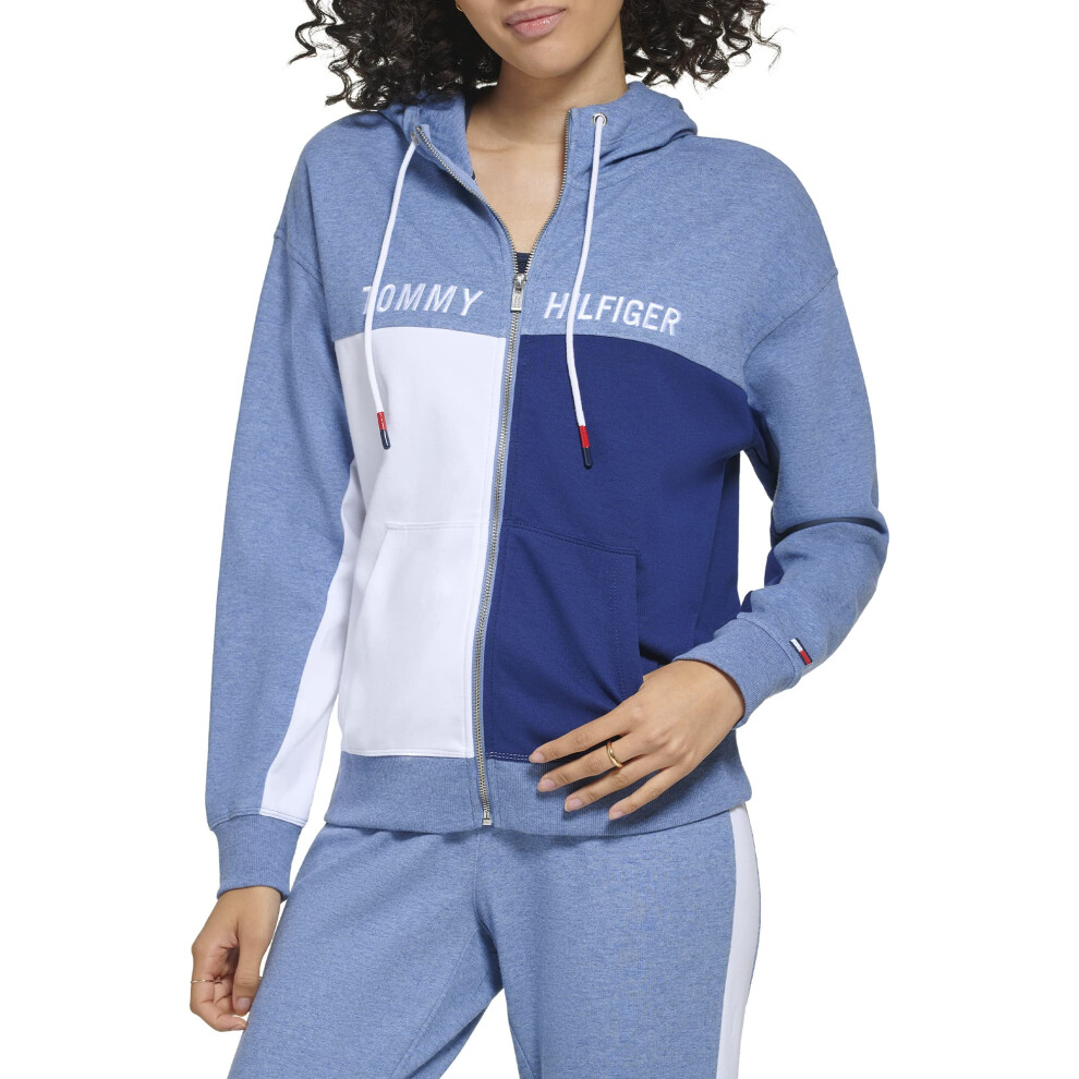 Tommy Hilfiger Women's Soft & Comfortable Fleece Colorblocked Full Zip