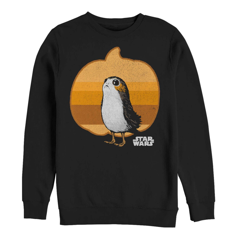 STAR WARS Men's The Last Jedi Halloween Porg Pumpkin Sweatshirt - Blac