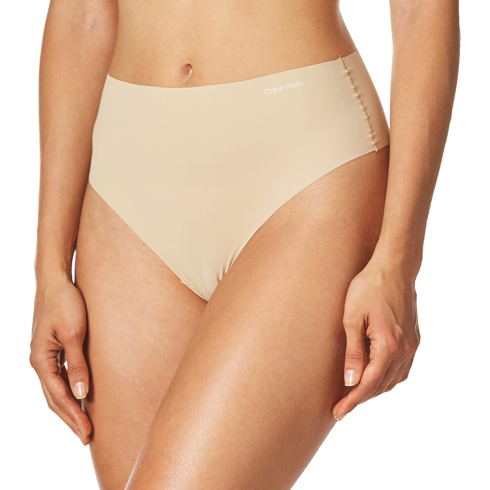 Calvin Klein Women's Invisibles High-Waist Thong Panty  Bare  L