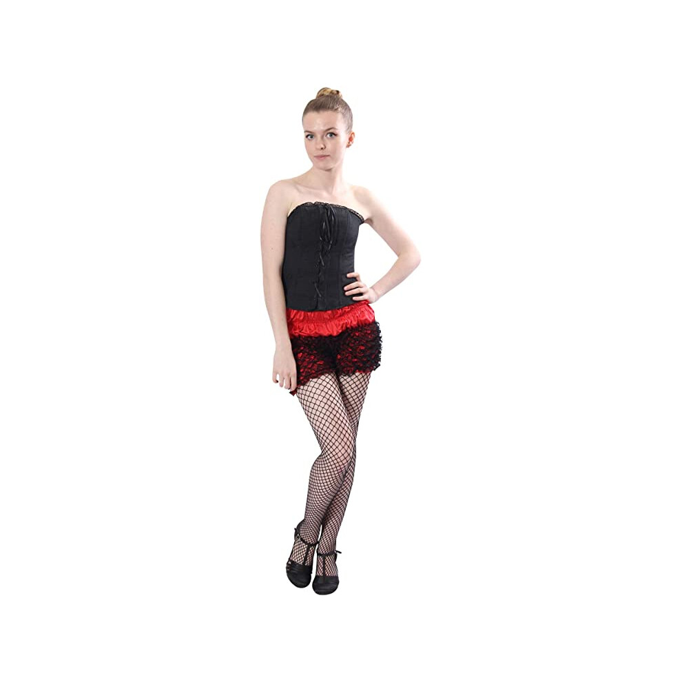 Culotte sexy    volants Malco Modes pour femme, tanga de danse, bloomer, shorty (noir/rouge, taille XL)