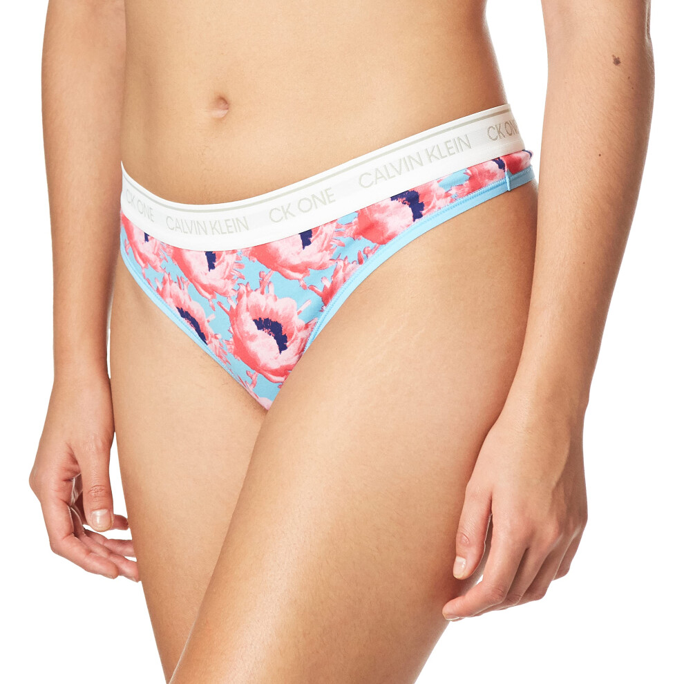 Calvin Klein Women's CK One Cotton Thong Panty  Prosper Floral Print P