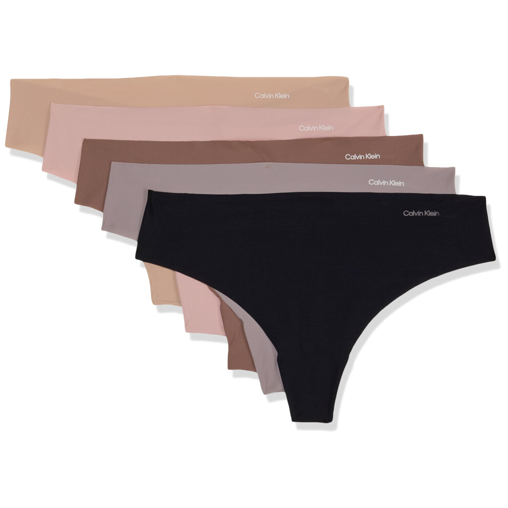 Calvin Klein Women's Invisibles Seamless Thong Panties  5 Pack  Light