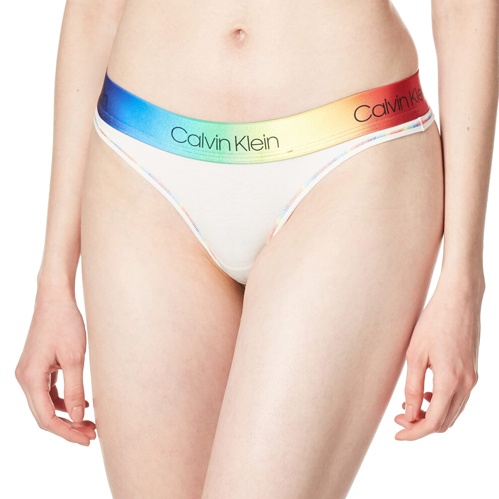 Calvin Klein Women's Modern Cotton Stretch Thong Panties  White Gradie