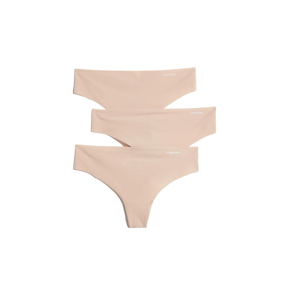 Calvin Klein underwear Women's 3 Pack Invisibles Thongs  Light Caramel