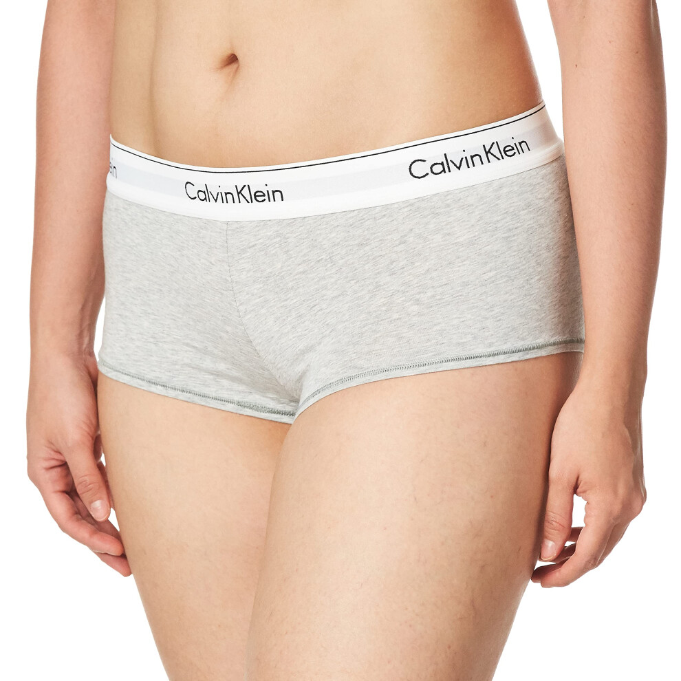 Calvin Klein Women's Modern Cotton Boyshort Panty  Grey Heather  Large