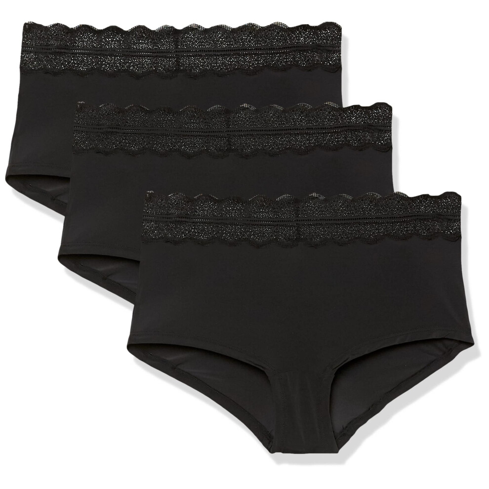 Calvin Klein Women's Micro with Lace Band Hipster Panty  Black 3 Pack