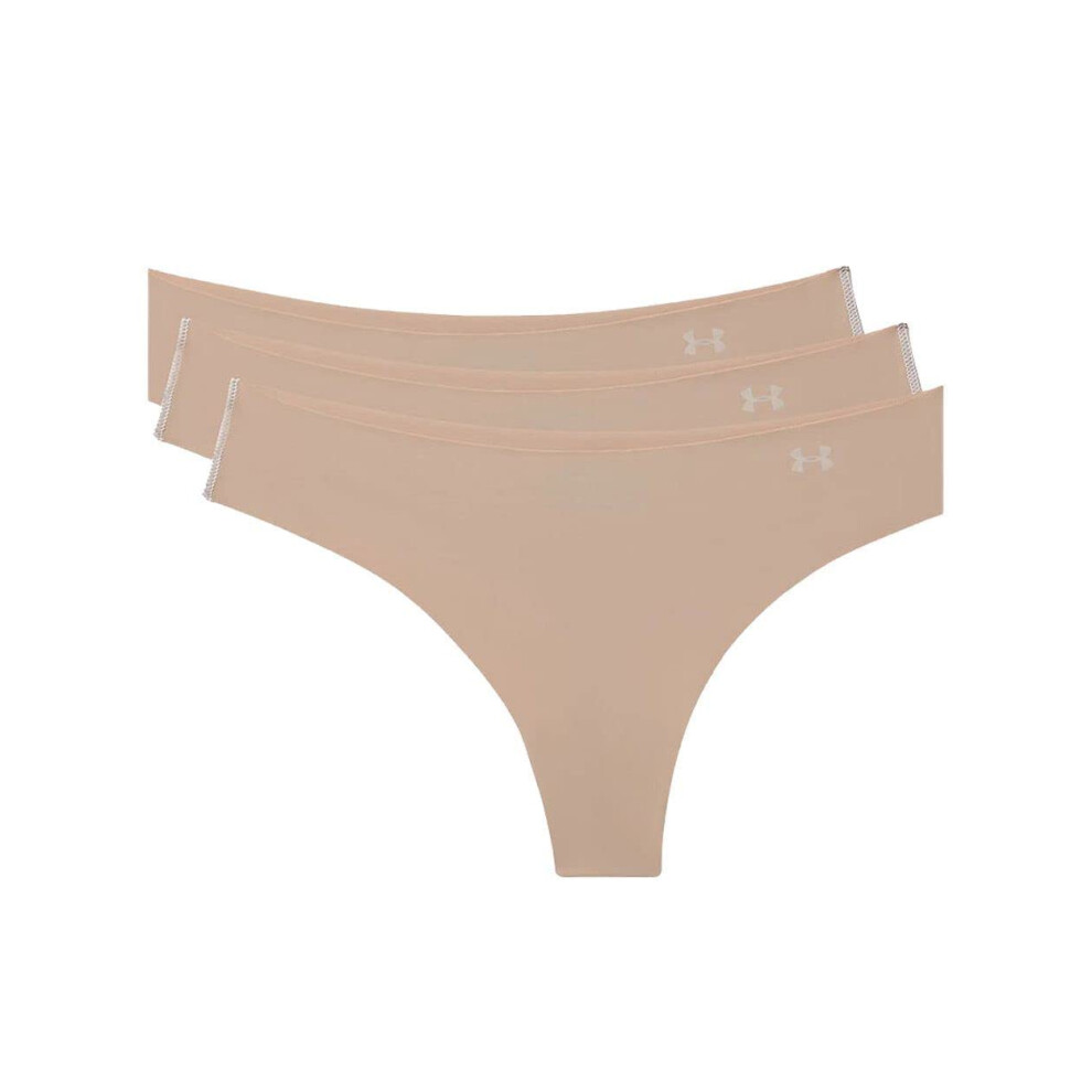 Under Armour Women's UA Pure Stretch Thong 3-Pack XS Brown