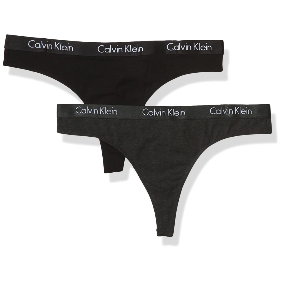 Calvin Klein Women's Motive Cotton Multipack Thong Panty  Charcoal Hea