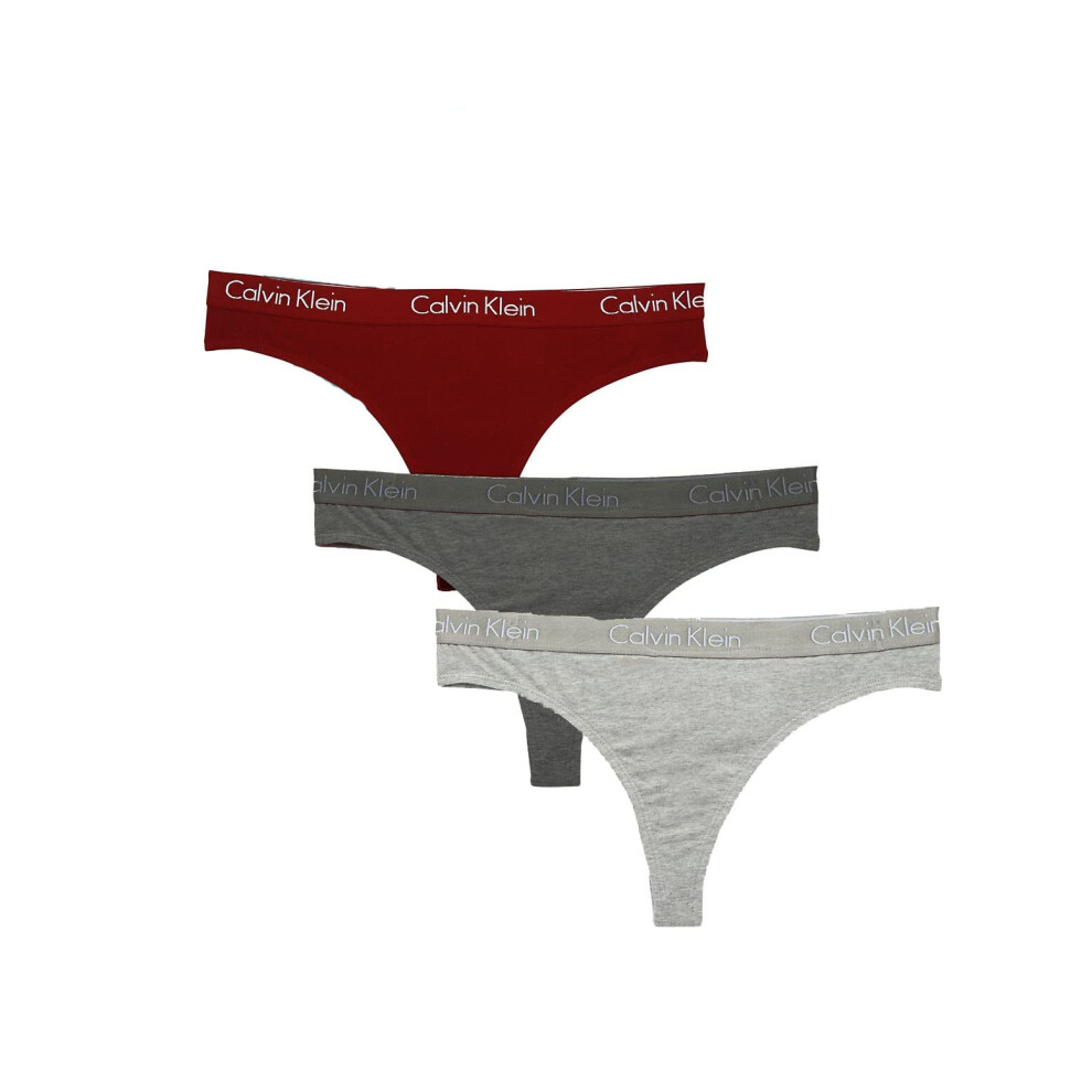 Calvin Klein Women`s Motive Cotton Thong 3 Pack (G(QP2350-605)/B  Medi