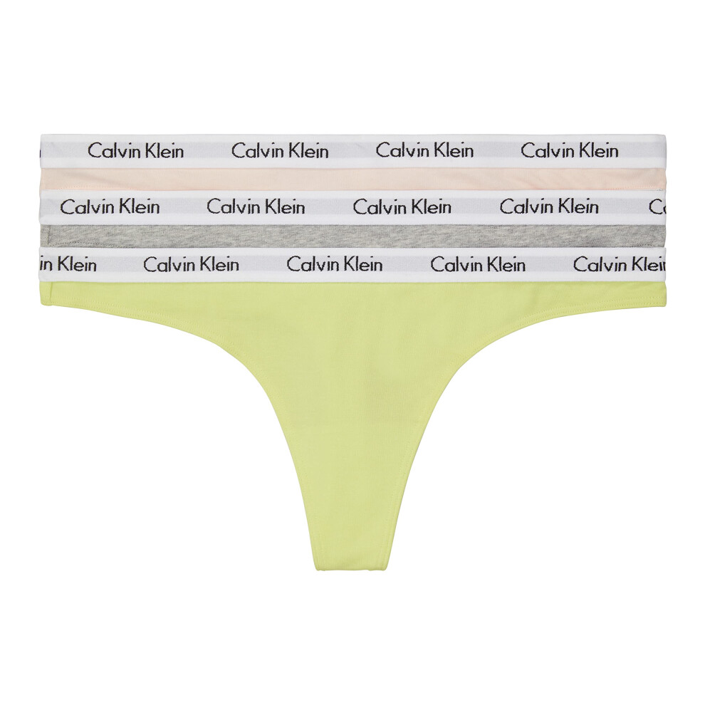 Calvin Klein Women's Carousel Logo Cotton Thong Multipack Panty  Coral