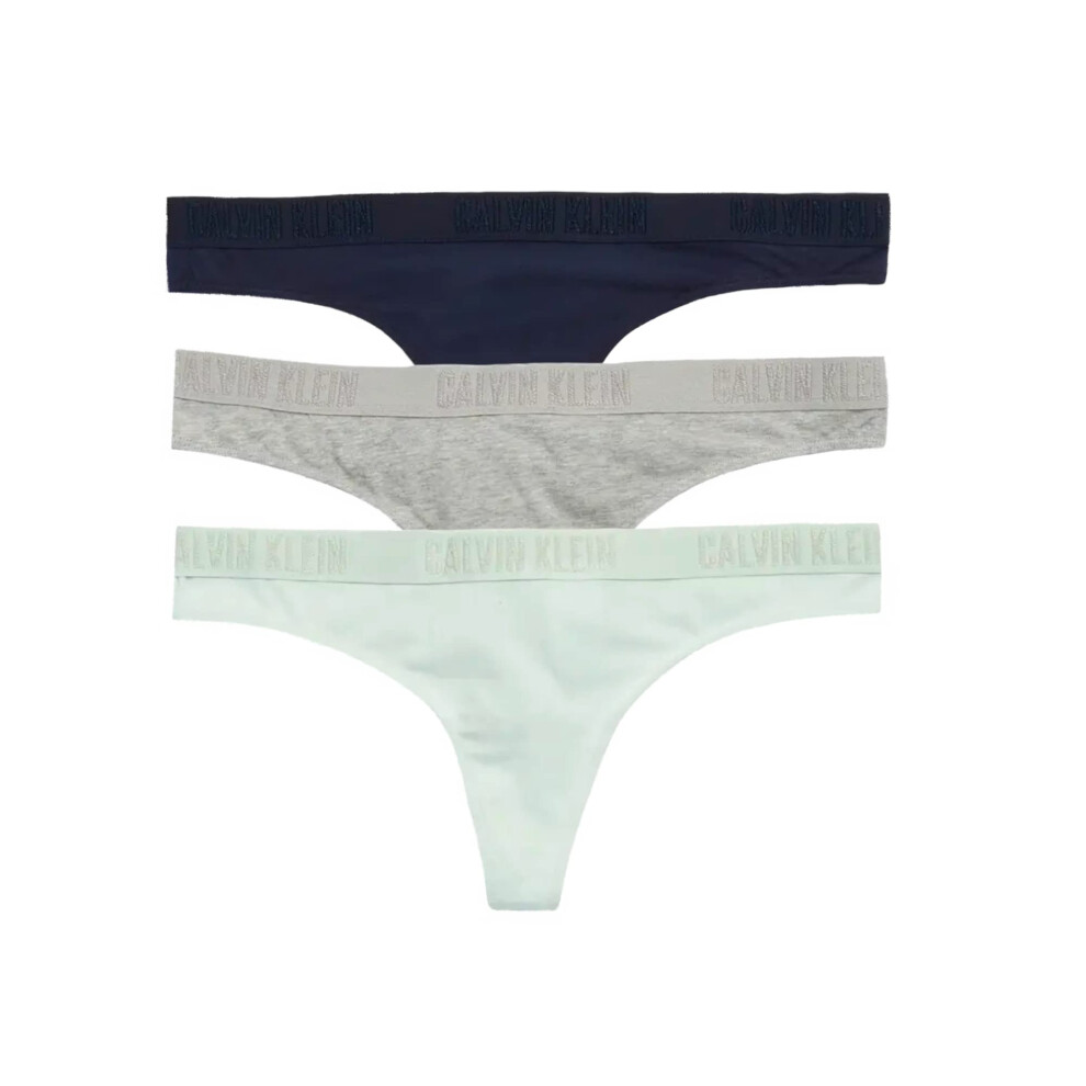 Calvin Klein Women`s Monochrome Thongs 3 Pack (as1  alpha  m  regular