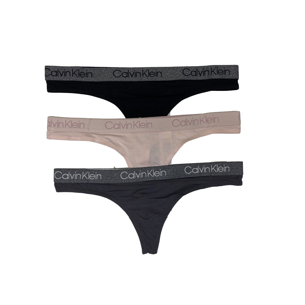 Calvin Klein Women`s Thongs 3 Pack (Black(QP2141-906)/G_P  Medium)