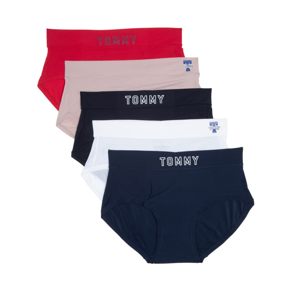 Tommy Hilfiger Women's Hipster  5-Pack  SC/BW/BLK/BB/TR  Large