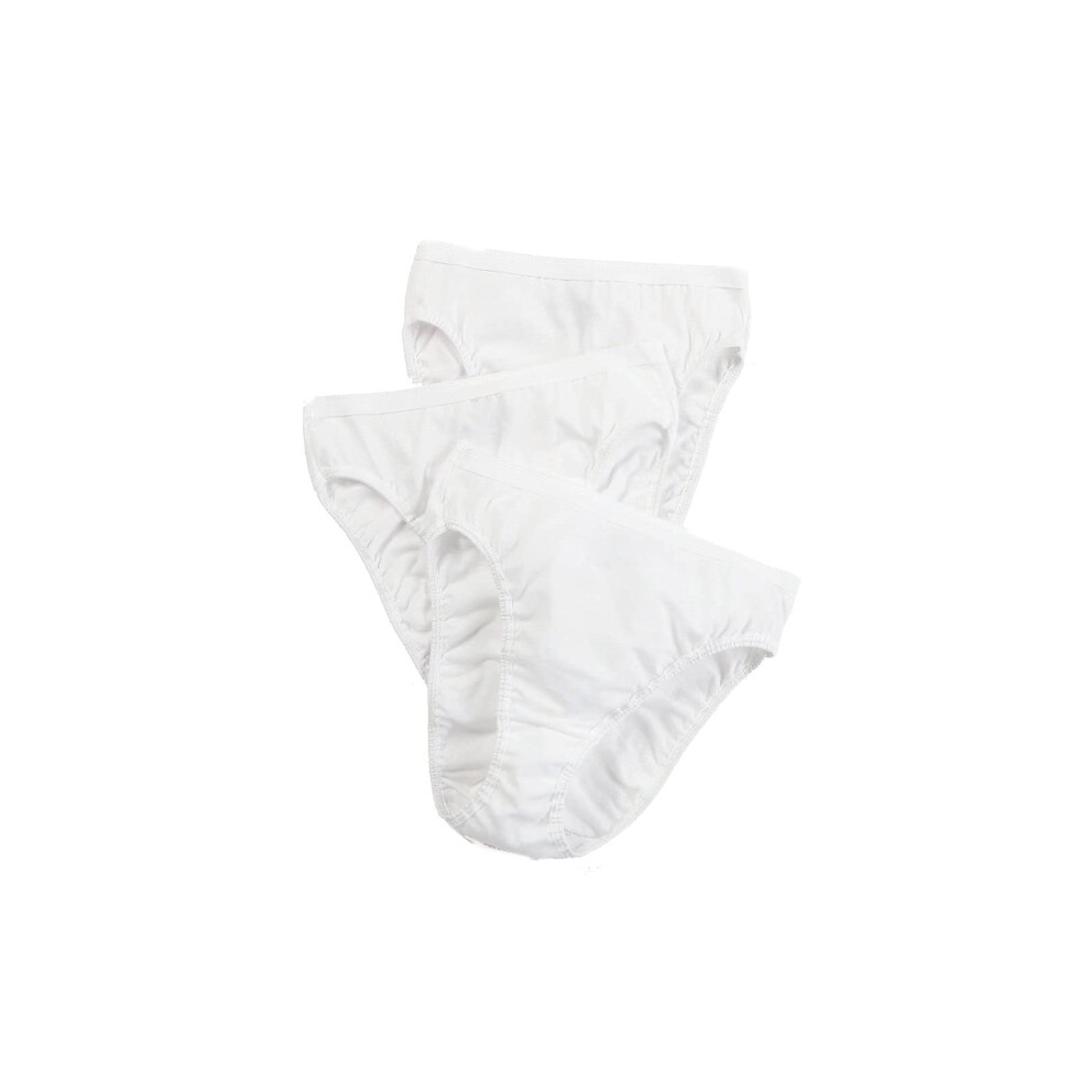 Fruit of the Loom Women's 3 Pack Cotton Hi-Cut Brief Panty  White  7