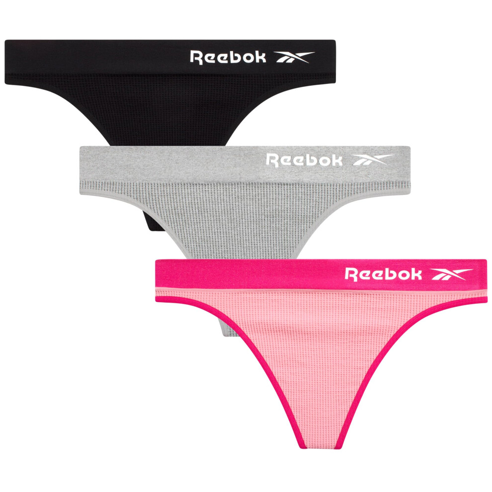 Reebok Women's Underwear - Seamless Thong (3 Pack)  Size Medium  Light