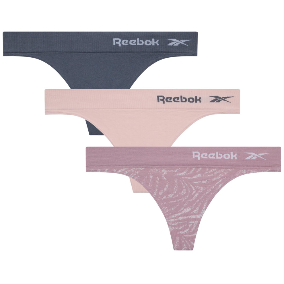 Reebok Women's Underwear - Seamless Thong (3 Pack)  Size Medium  Black