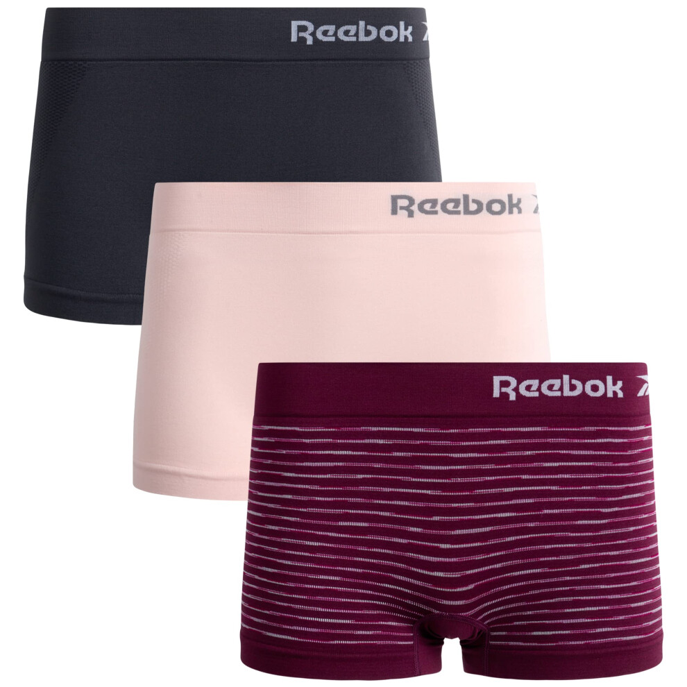 Reebok Women's Underwear - 3 Pack Stretch Performance Boy Shorts Seaml