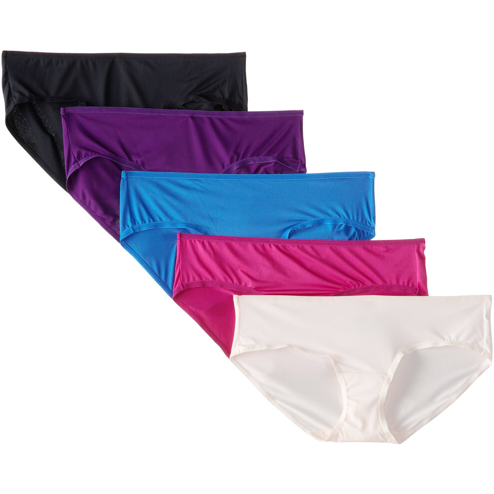 Fruit of the Loom Women's 5 Pack Microfiber Low Rise Hipster Panties