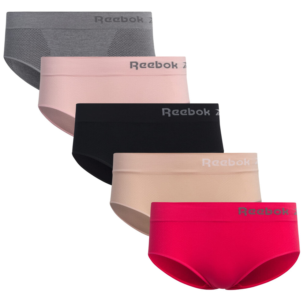 Reebok Women's Underwear Seamless Hipster Briefs (5 Pack)  Size Large