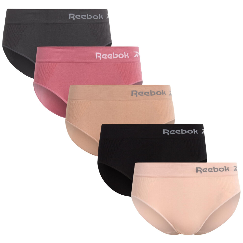 Reebok Women's Underwear - 5 Pack Seamless Hipster Briefs (S-XL)  Size