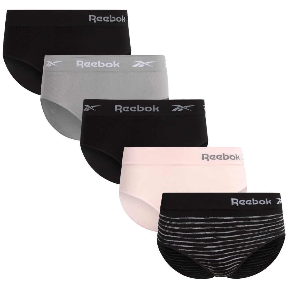 Reebok Women's Underwear - 5 Pack Seamless Hipster Briefs (S-XL)  Size