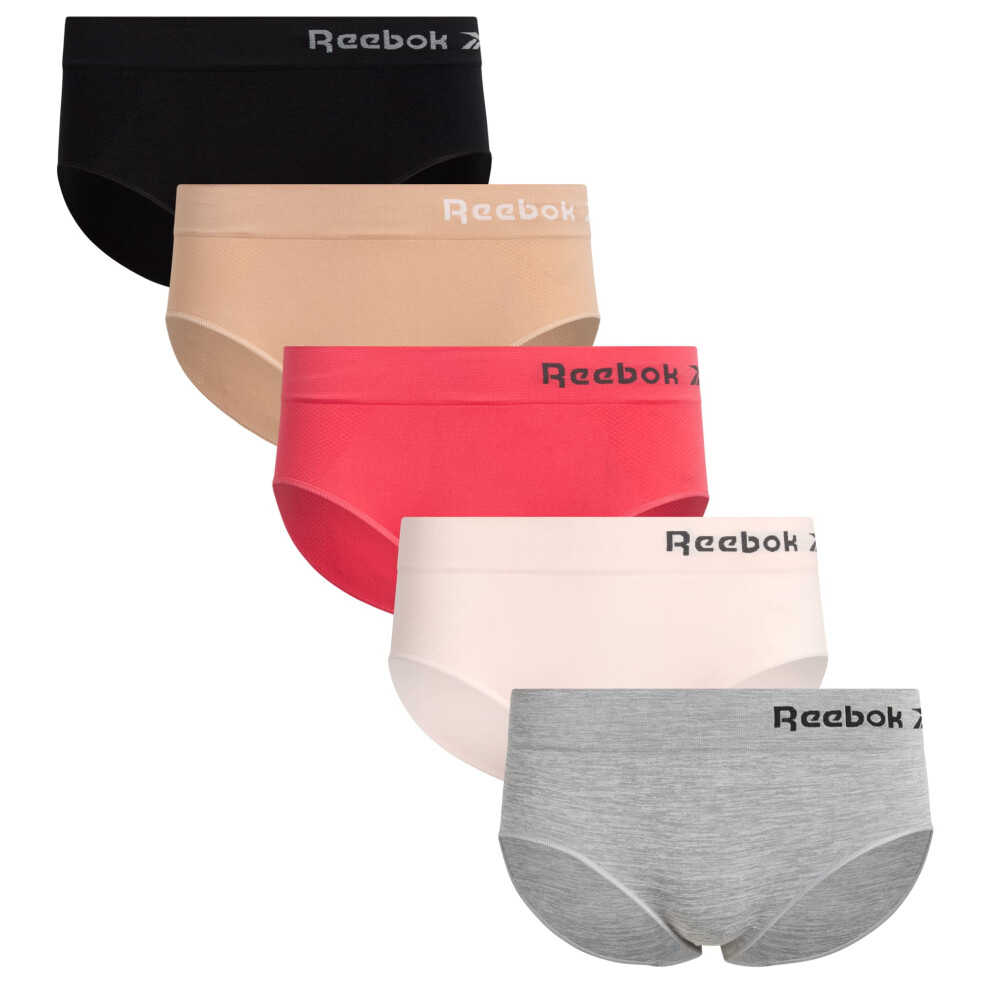 Reebok Women's Underwear - 5 Pack Seamless Hipster Briefs (S-XL)  Size