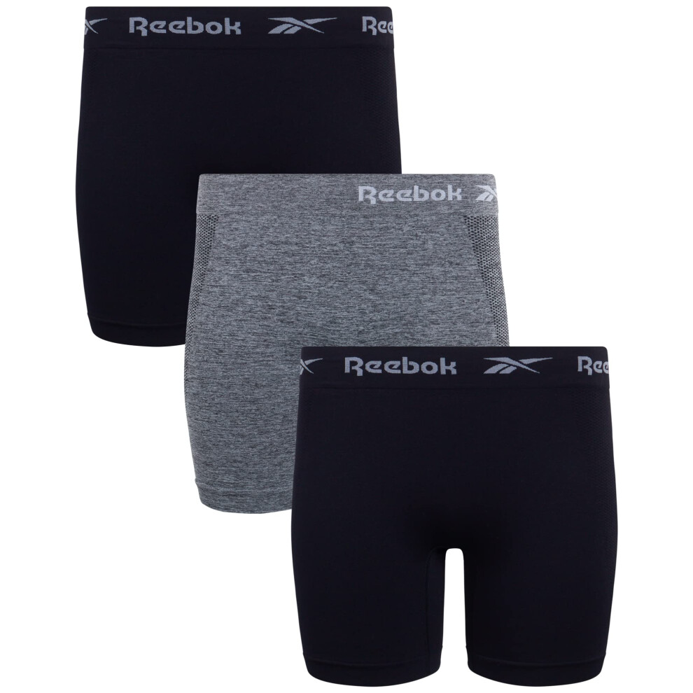 Reebok Women's Underwear - 3 Pack Seamless Long Leg Boyshort Panties (