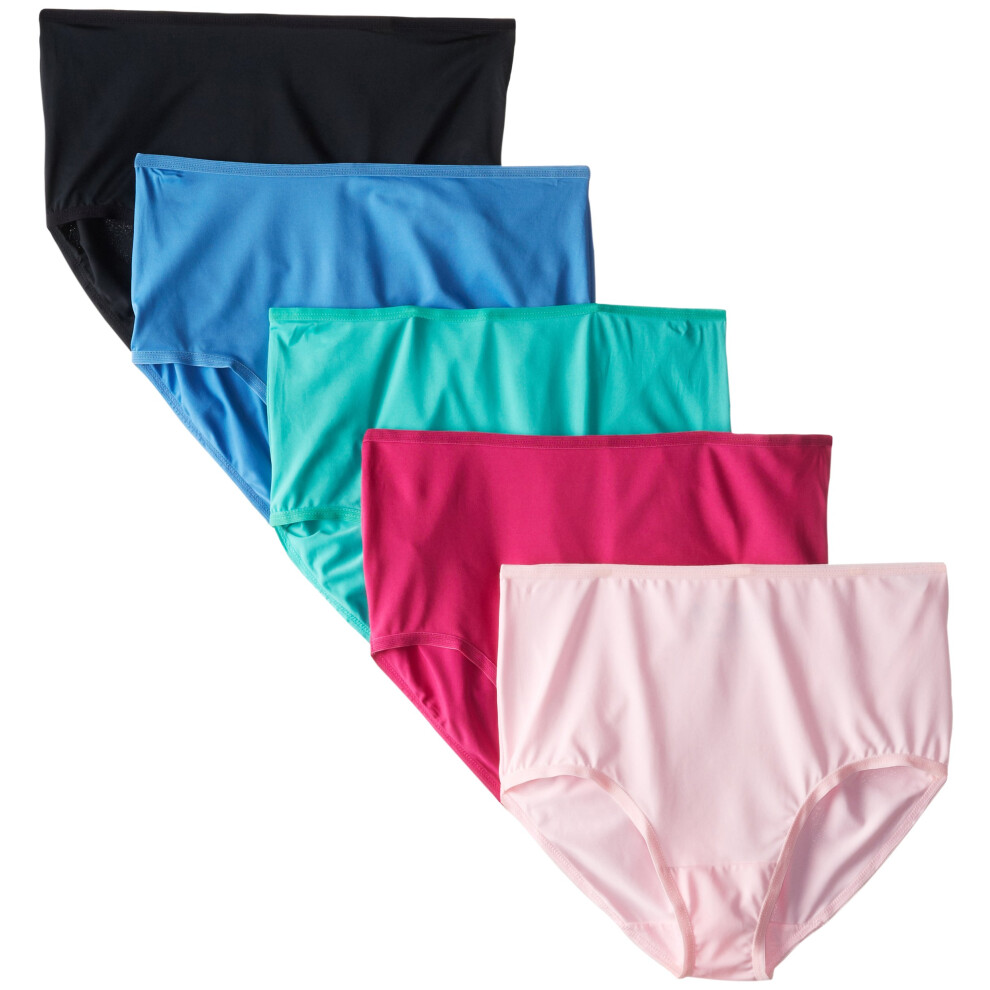 Fruit of the Loom Women's 5 Pack Microfiber Brief Panties  Assorted  7