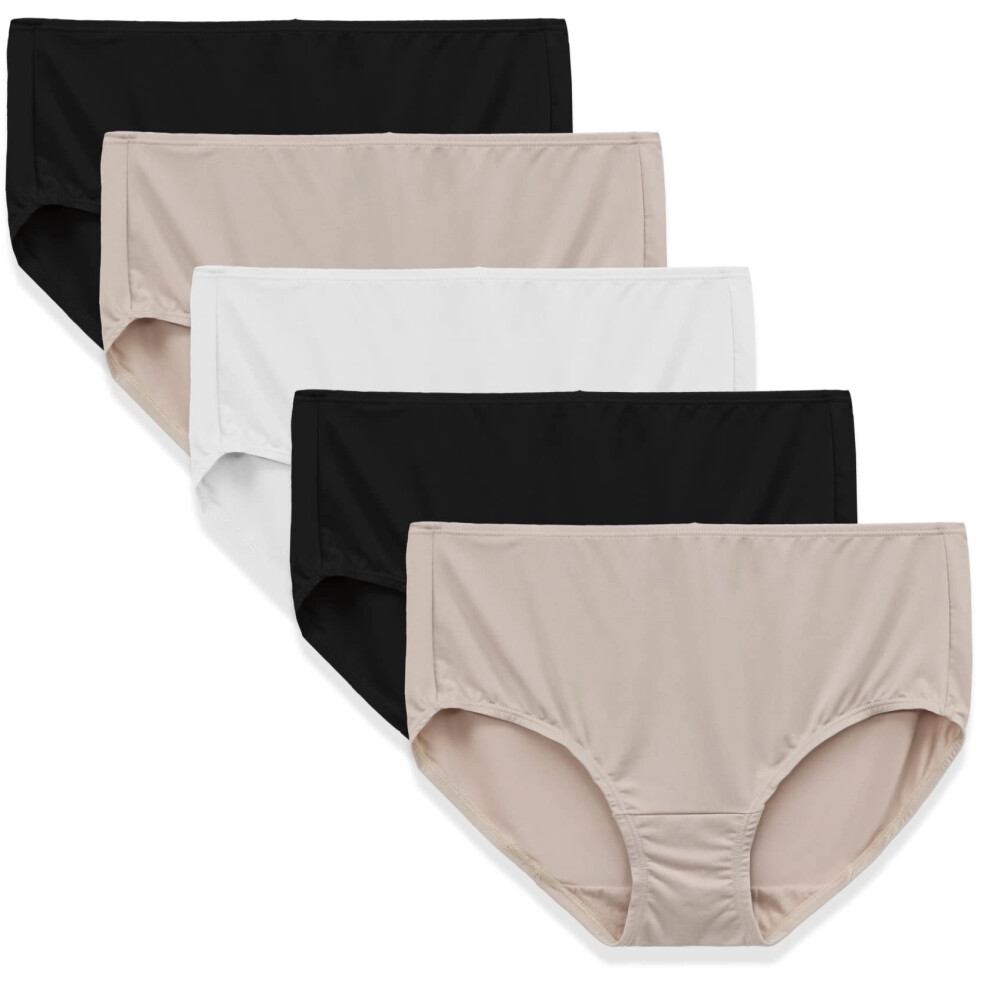 Fruit of the Loom Women's 5 Pack Microfiber Brief Panties  Multicolor