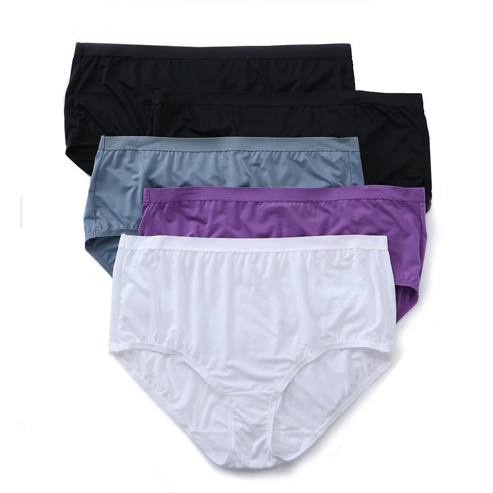 Fruit of the Loom Women's Plus Size Fit for Me 5 Pack Brief Panties  A