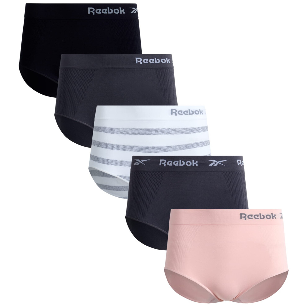 Reebok Women's Underwear - Seamless High Waist Brief Panties (5 Pack)