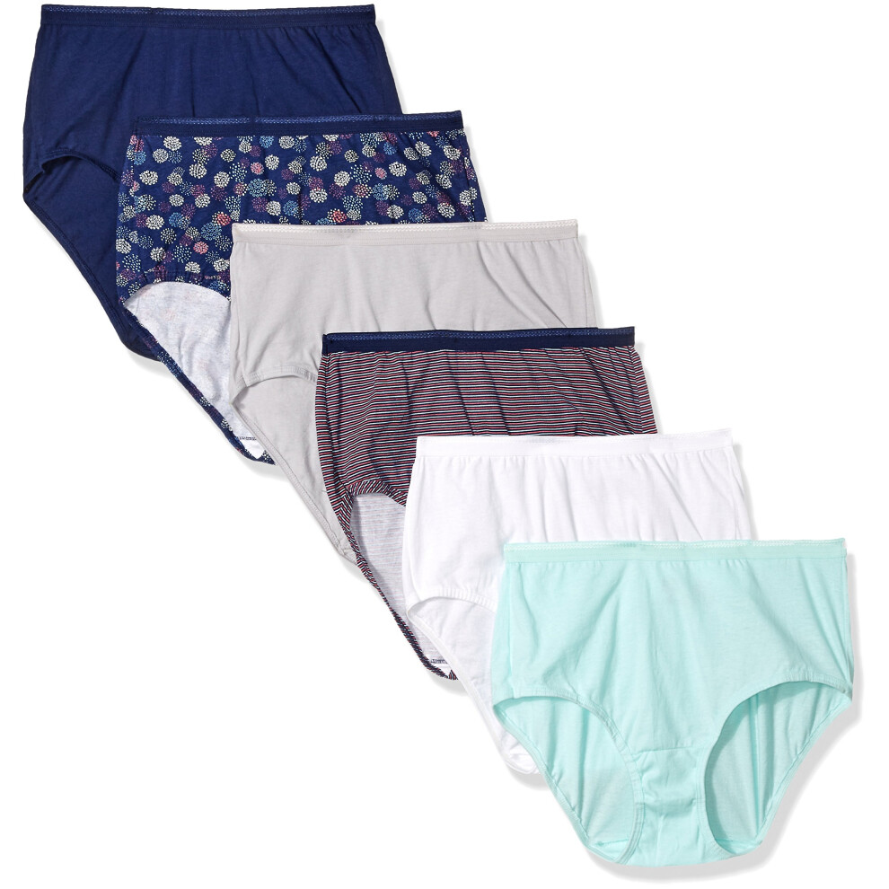 Fruit Of The Loom Women's 6 Pack Cotton Brief Panties  Assorted 2  7