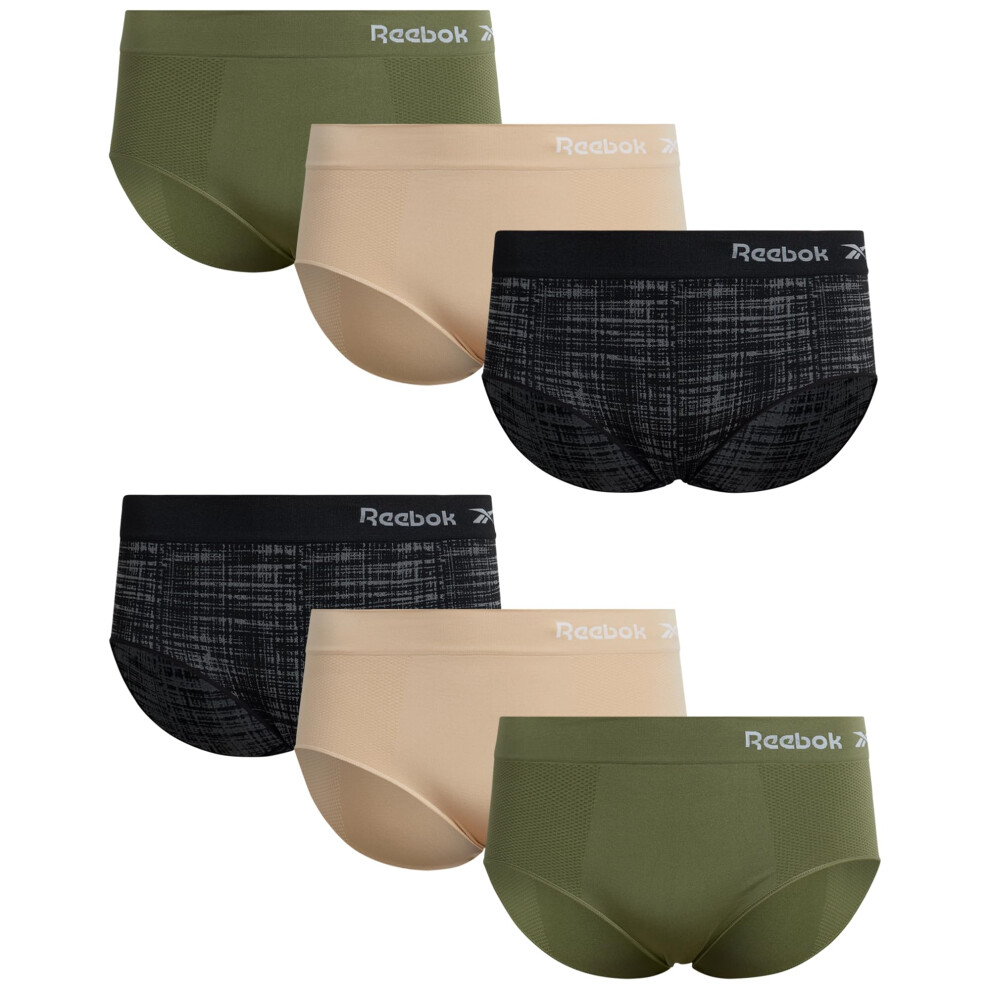 Reebok Women's Underwear - 6 Pack Plus Size Seamless Hipster Briefs (X