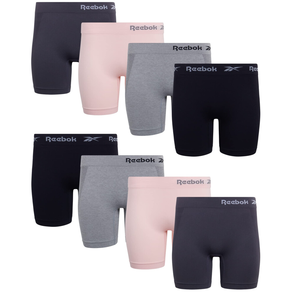 Reebok Women's Underwear - 8 Pack Long Leg Seamless Slipshort Boyshort