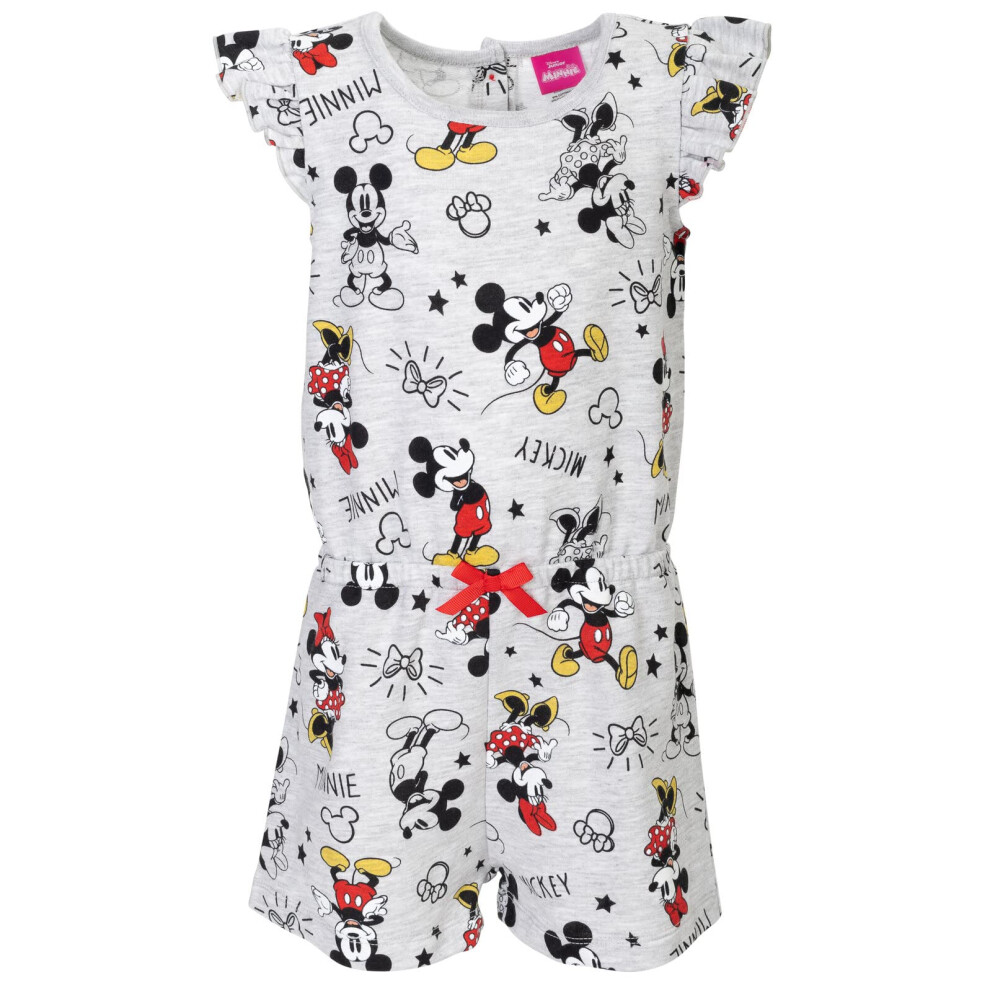 Disney Minnie Mouse Mickey Mouse Big Girls Sleeveless Romper Gray 10-1