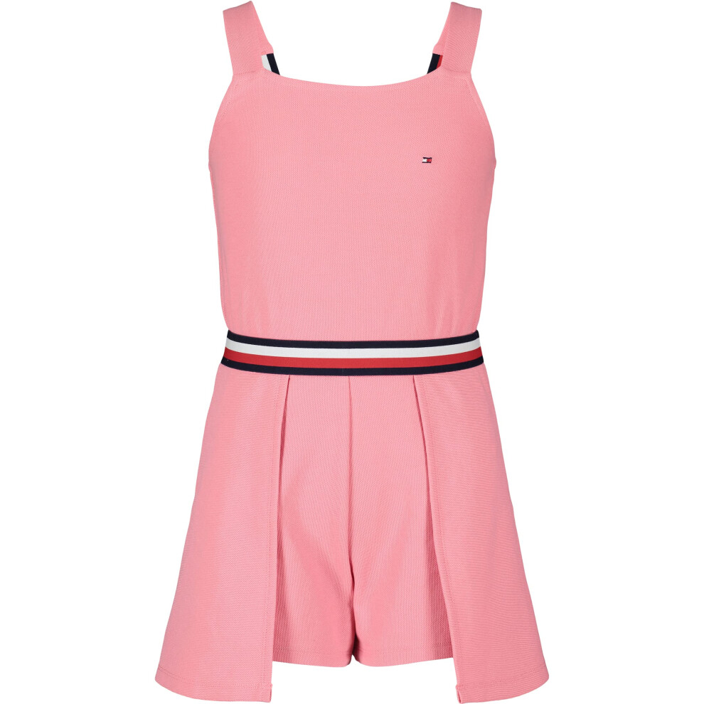 Tommy Hilfiger Girls' Sleeveless Sporty Romper  Flamingo Plume  16