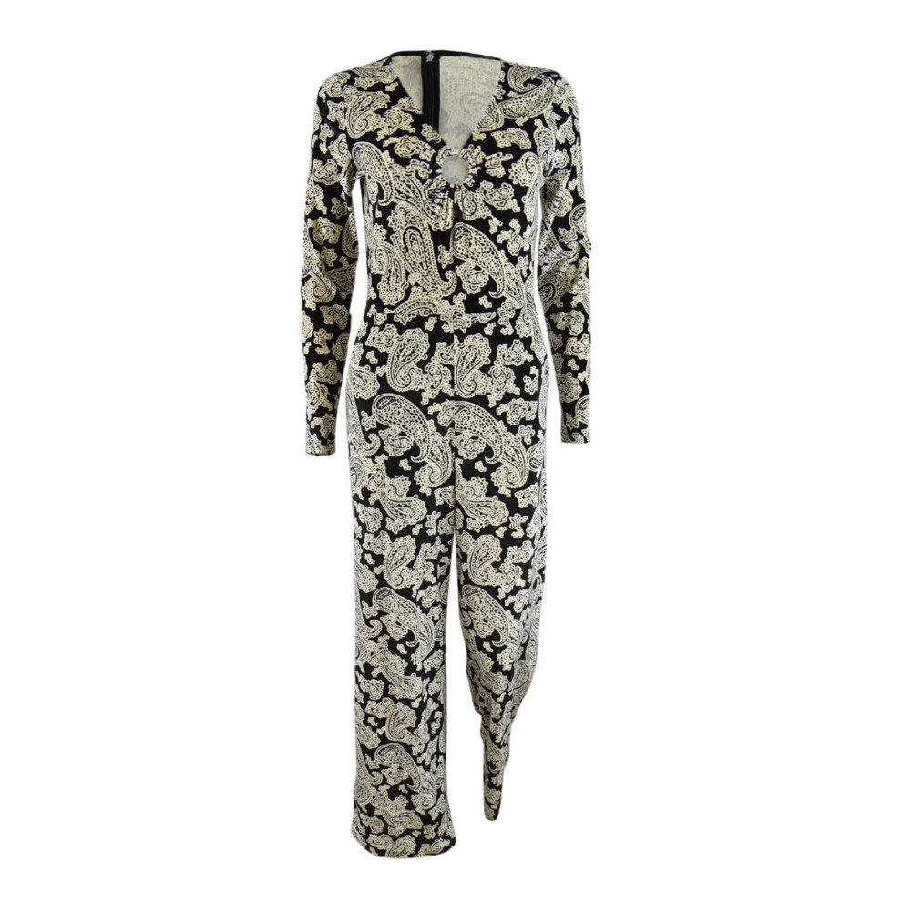 Michael Michael Kors Women's Paisley-Print Velvet Jumpsuit (S  Bone)