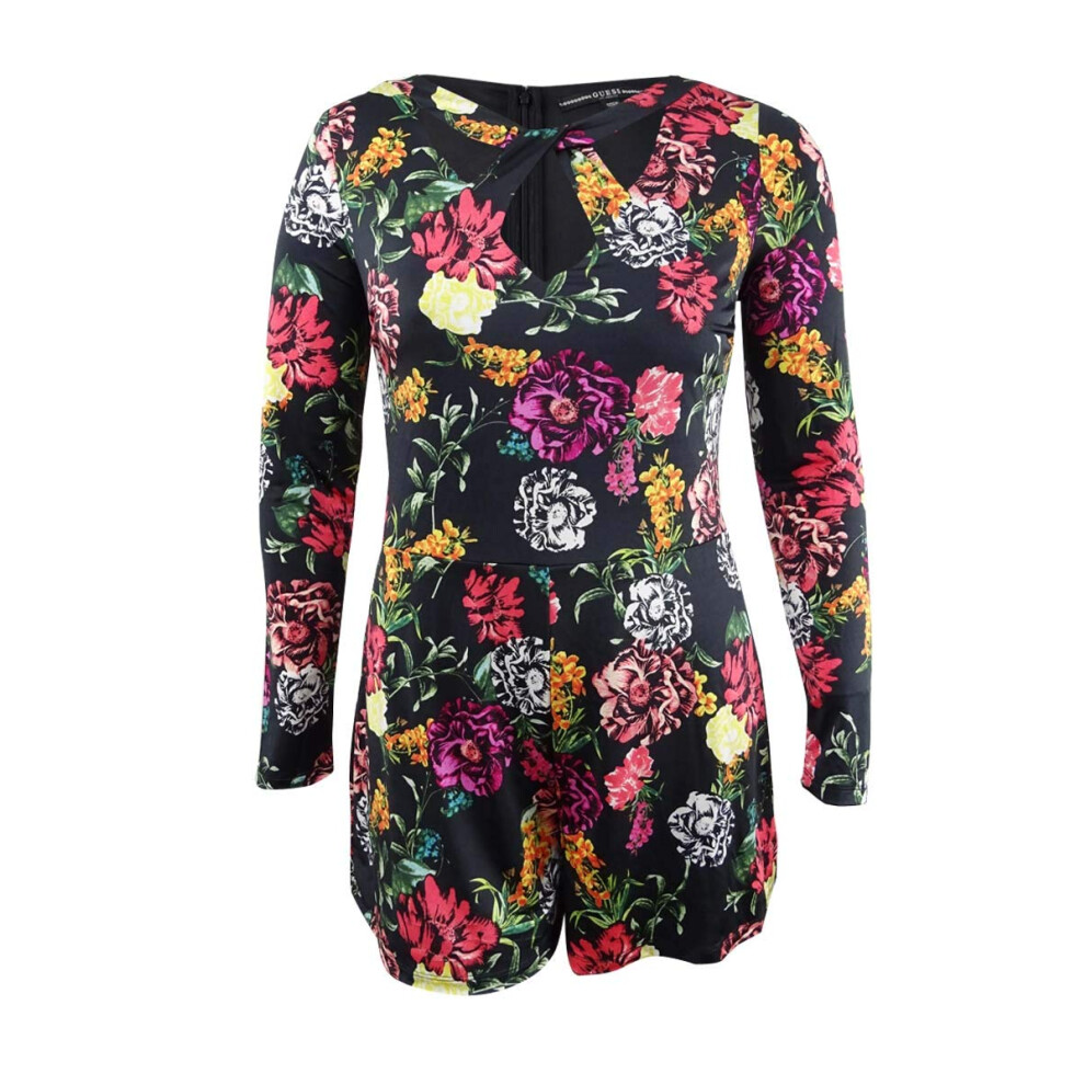 GUESS Women's Long Sleeve Laurena Romper  Room of Blooms  M