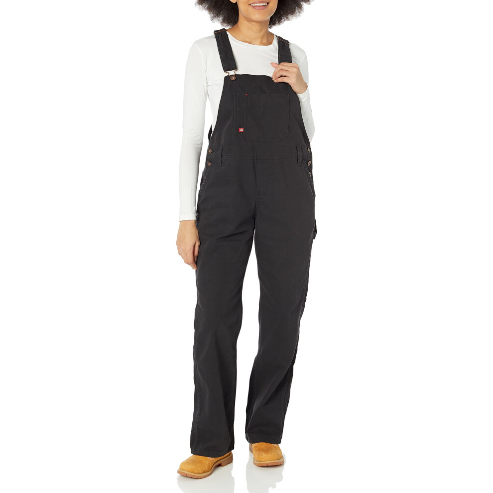 Dickies Womens W Relaxed Straight Bib Overalls  Rinsed Black  Medium U