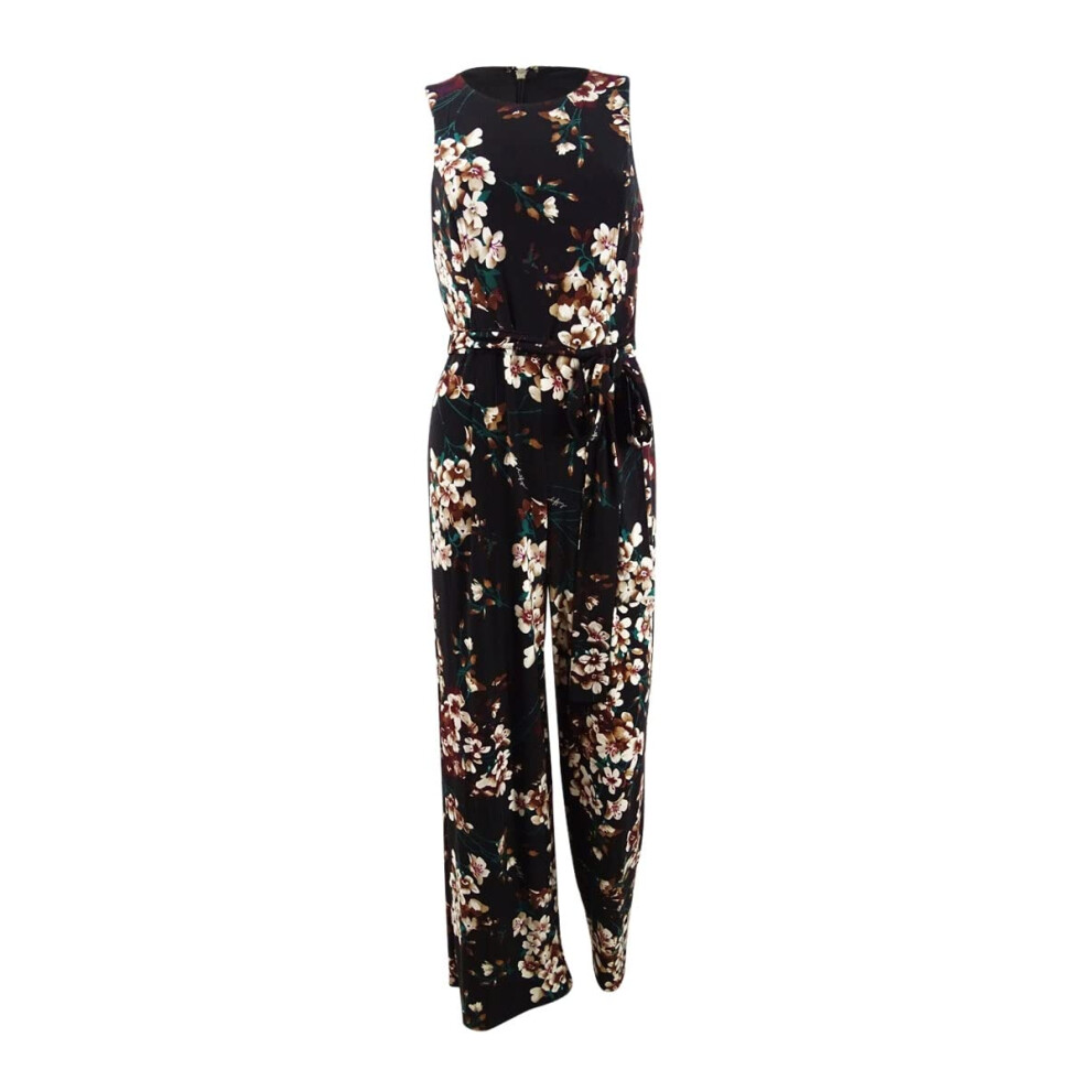 Tommy Hilfiger Women's Floral Jersey Jumpsuit (4  Black Multi)