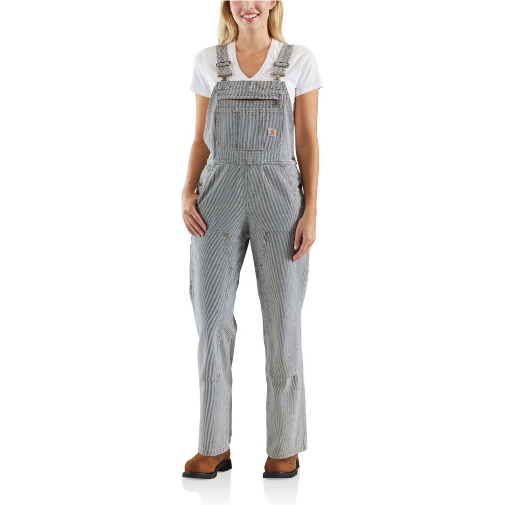 Carhartt Women's Petite Brewster Double Front Railroad Striped Bib Ove