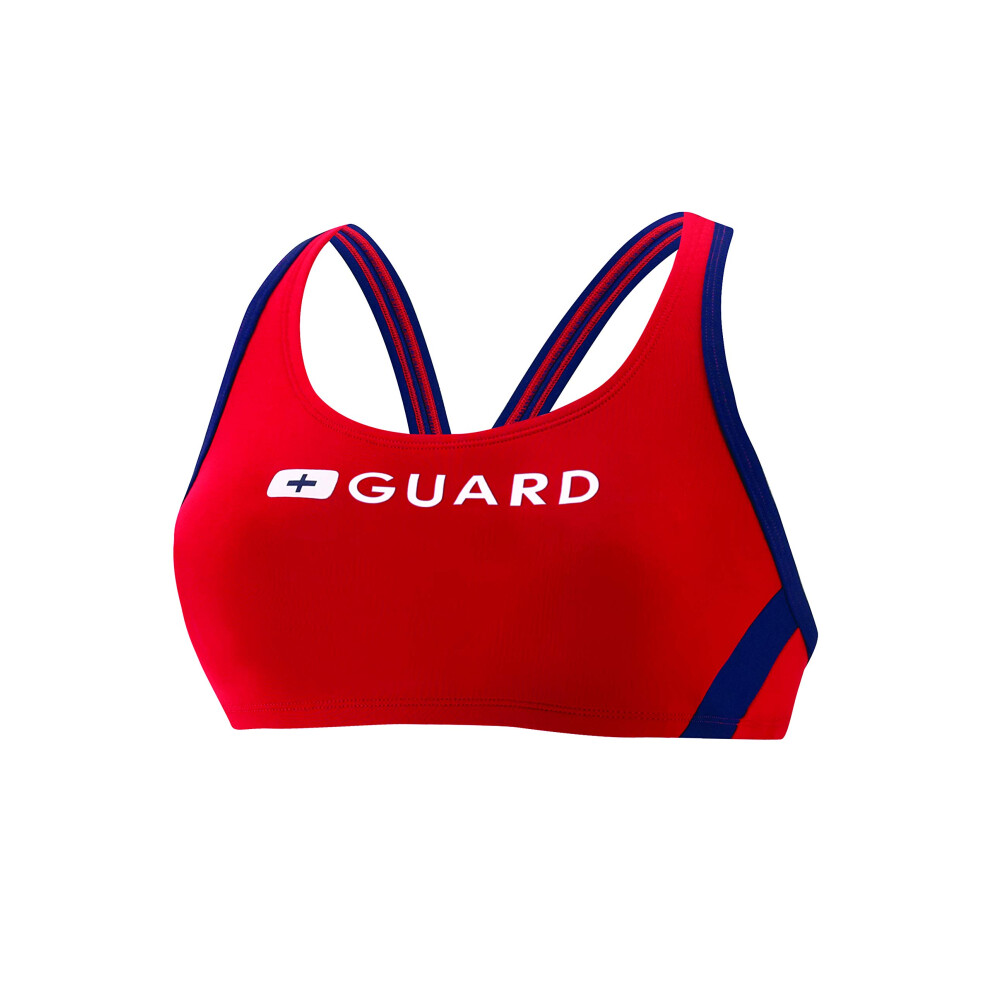 Speedo Women's Guard Swimsuit Sport Bra Top Endurance   Us Red  Medium