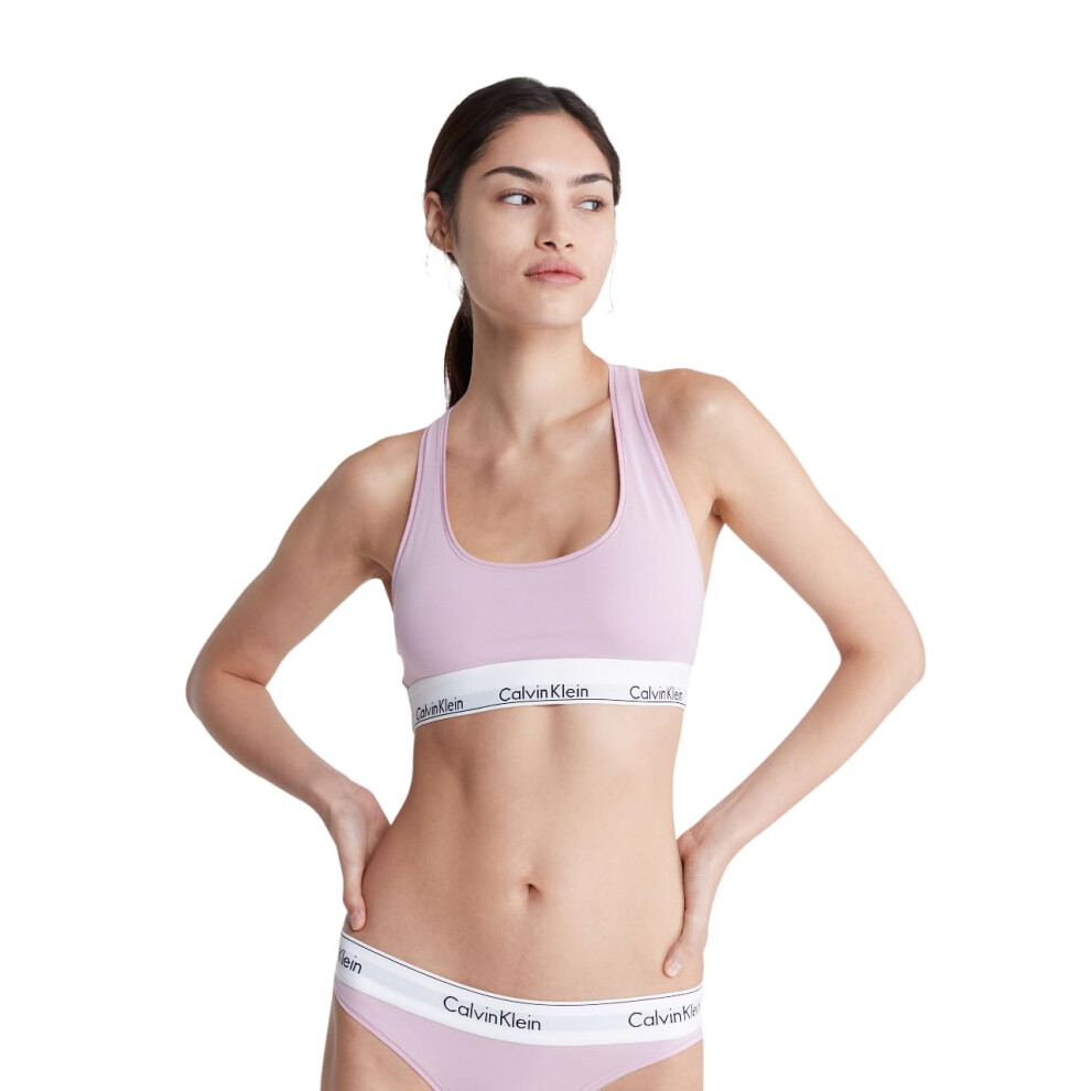 Calvin Klein Women's Modern Cotton Unlined Wireless Bralette  Mauve Mi